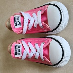 Size 8 Pink Converse girls (toddler) shoes